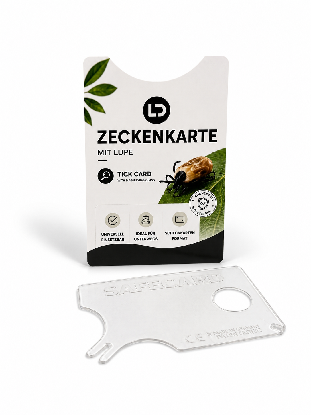 Zeckenkarte mit Lupe