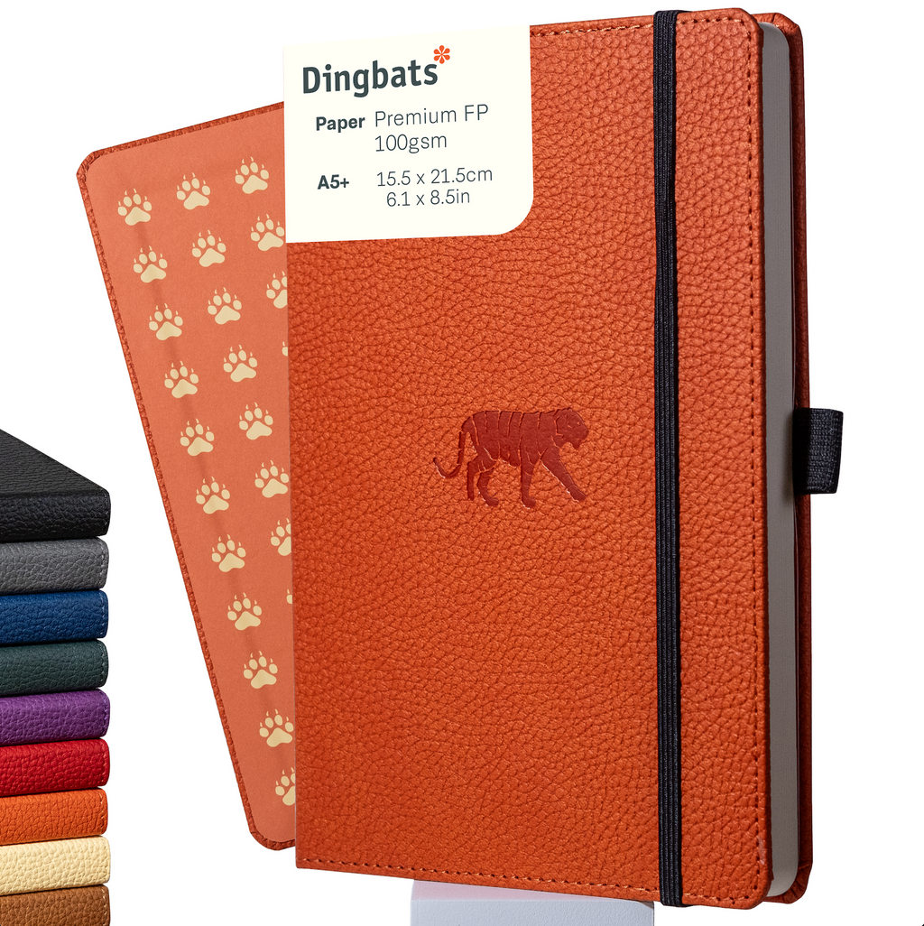 Dingbats* Hardcover Notebook Wildlife - Tiger Orange