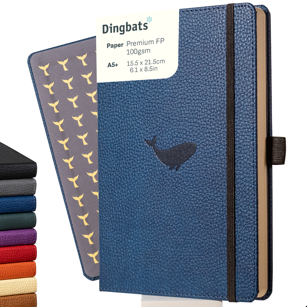 Dingbats* Hardcover Notebook Wildlife - Whale Blue