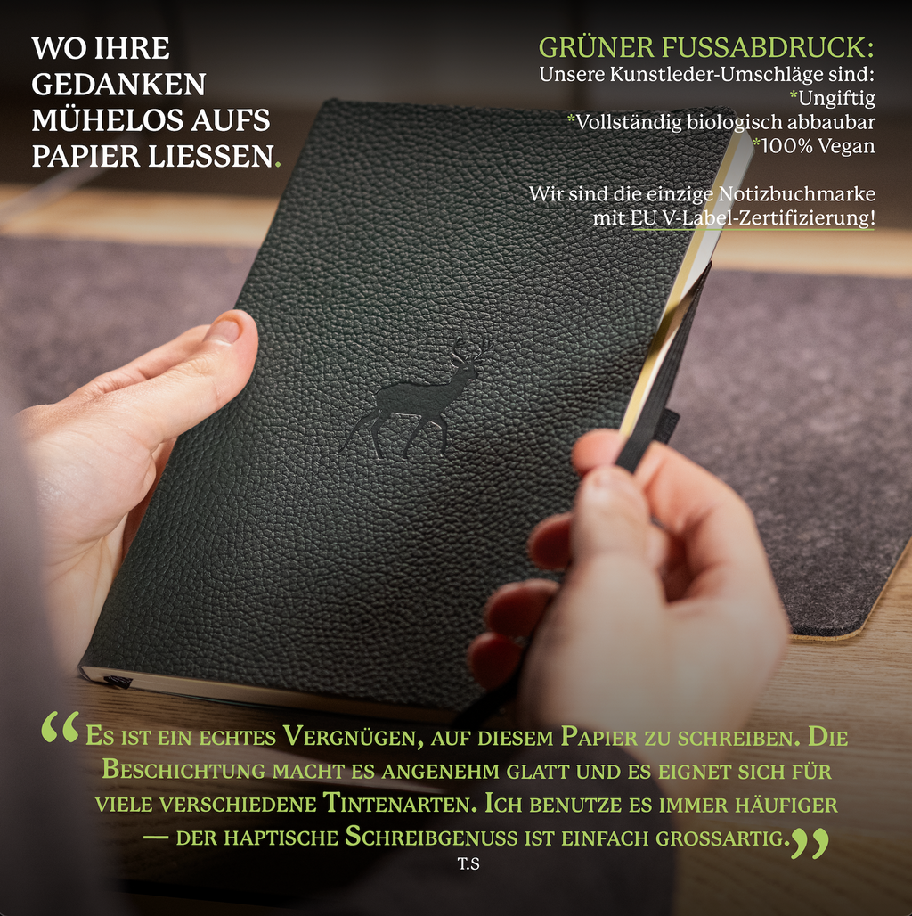 Dingbats* Softcover Notebook A5+ Wildlife - Deer Green