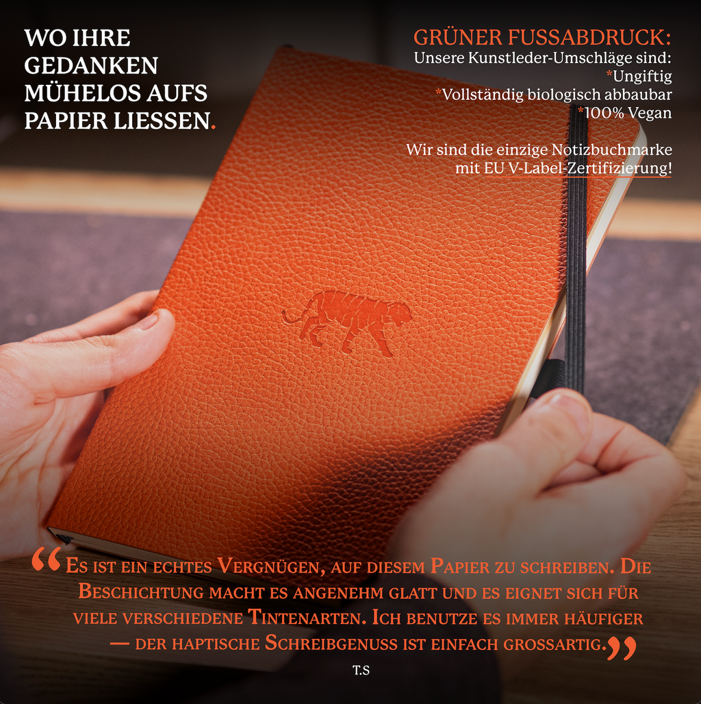 Dingbats* Softcover Notebook A5+ Wildlife - Tiger Orange