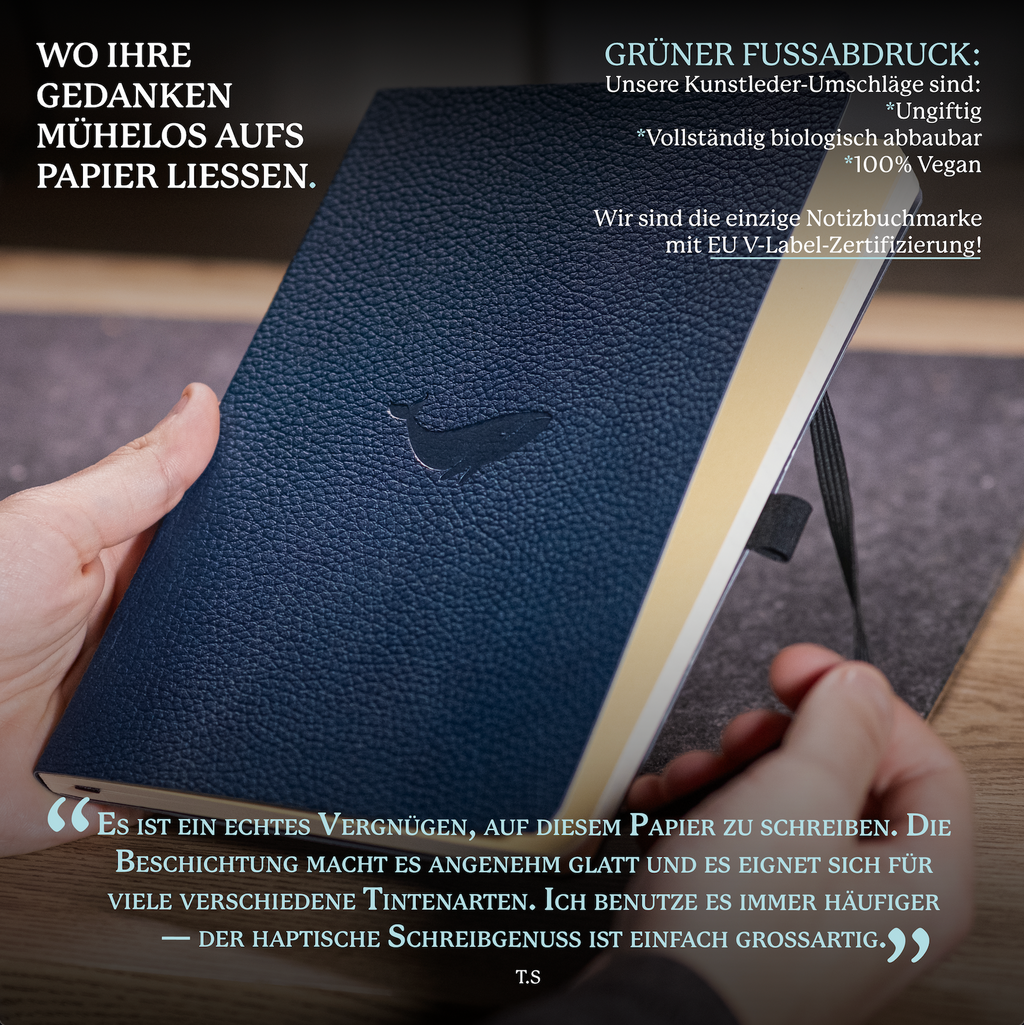 Dingbats* Softcover Notebook A5+ Wildlife - Whale Blue