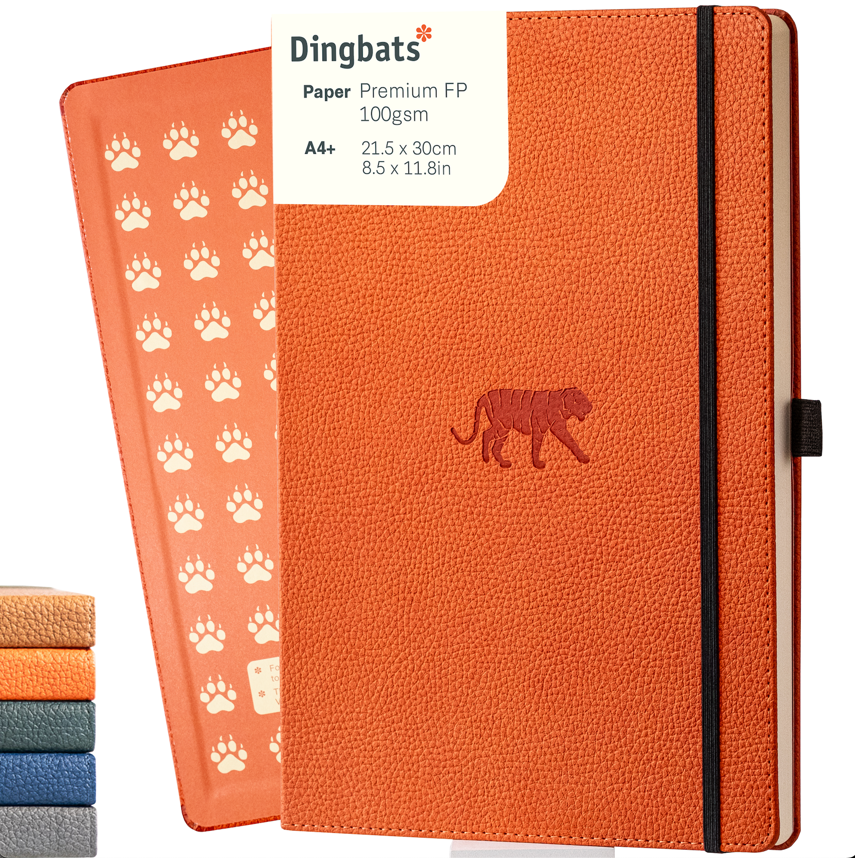 Dingbats* Hardcover Notebook Wildlife - Tiger Orange