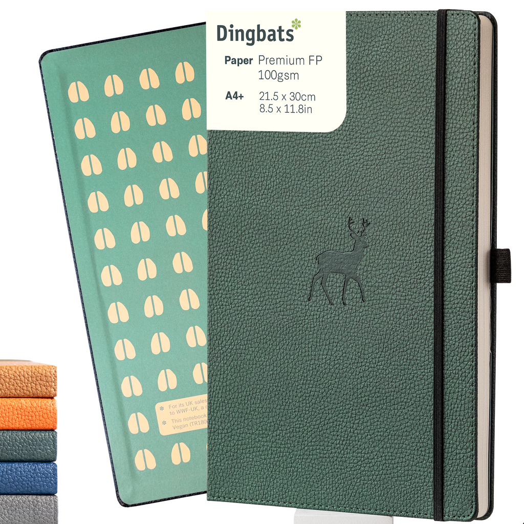 Dingbats* Hardcover Notebook Wildlife - Deer Green
