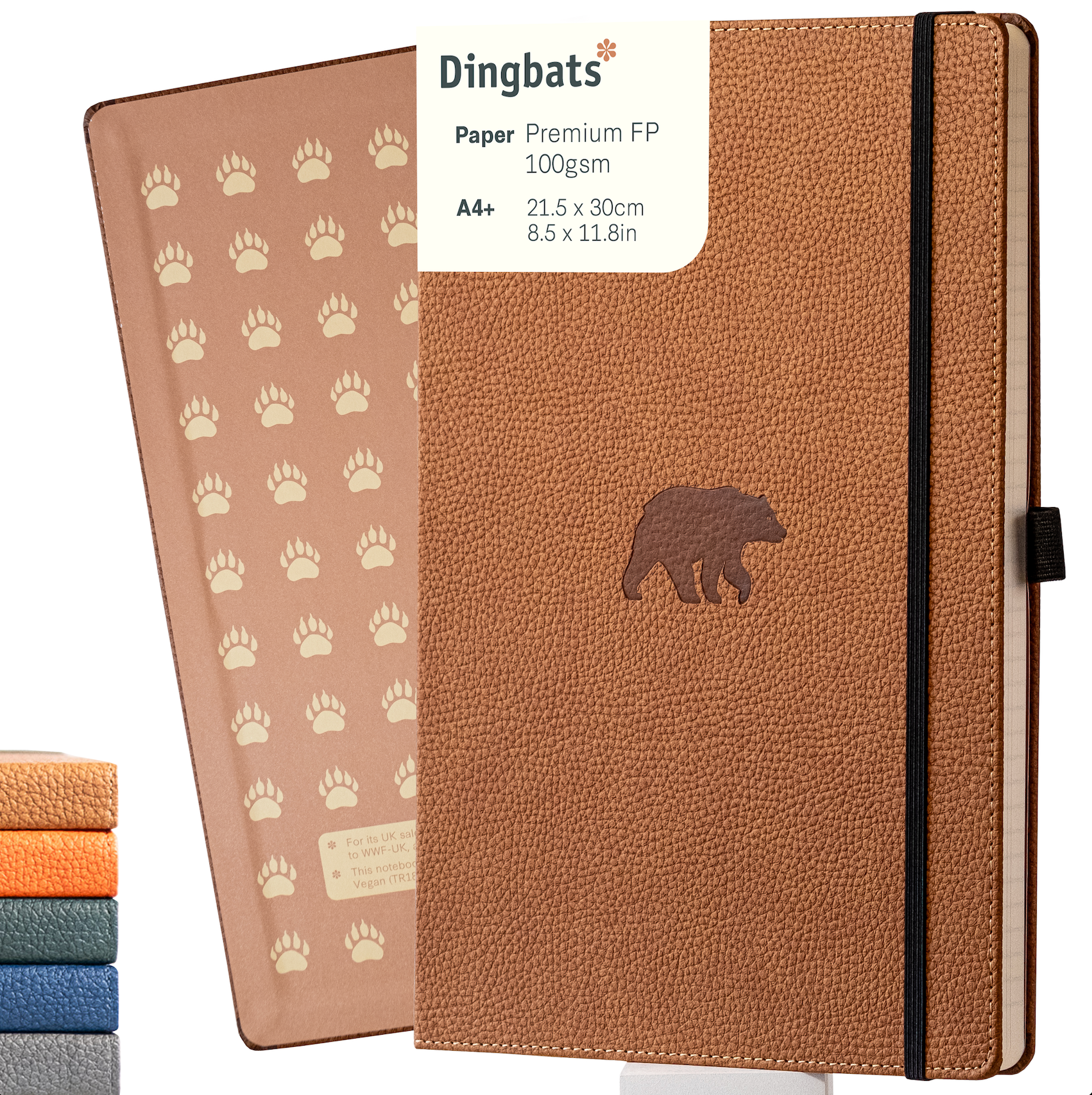 Dingbats* Hardcover Notebook Wildlife - Bear Brown
