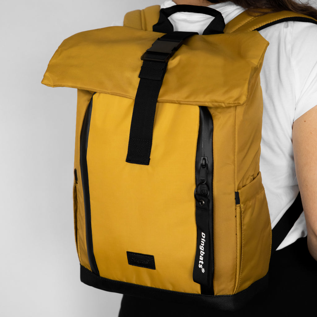 Dingbats - Roll Top Backpack - Yellow