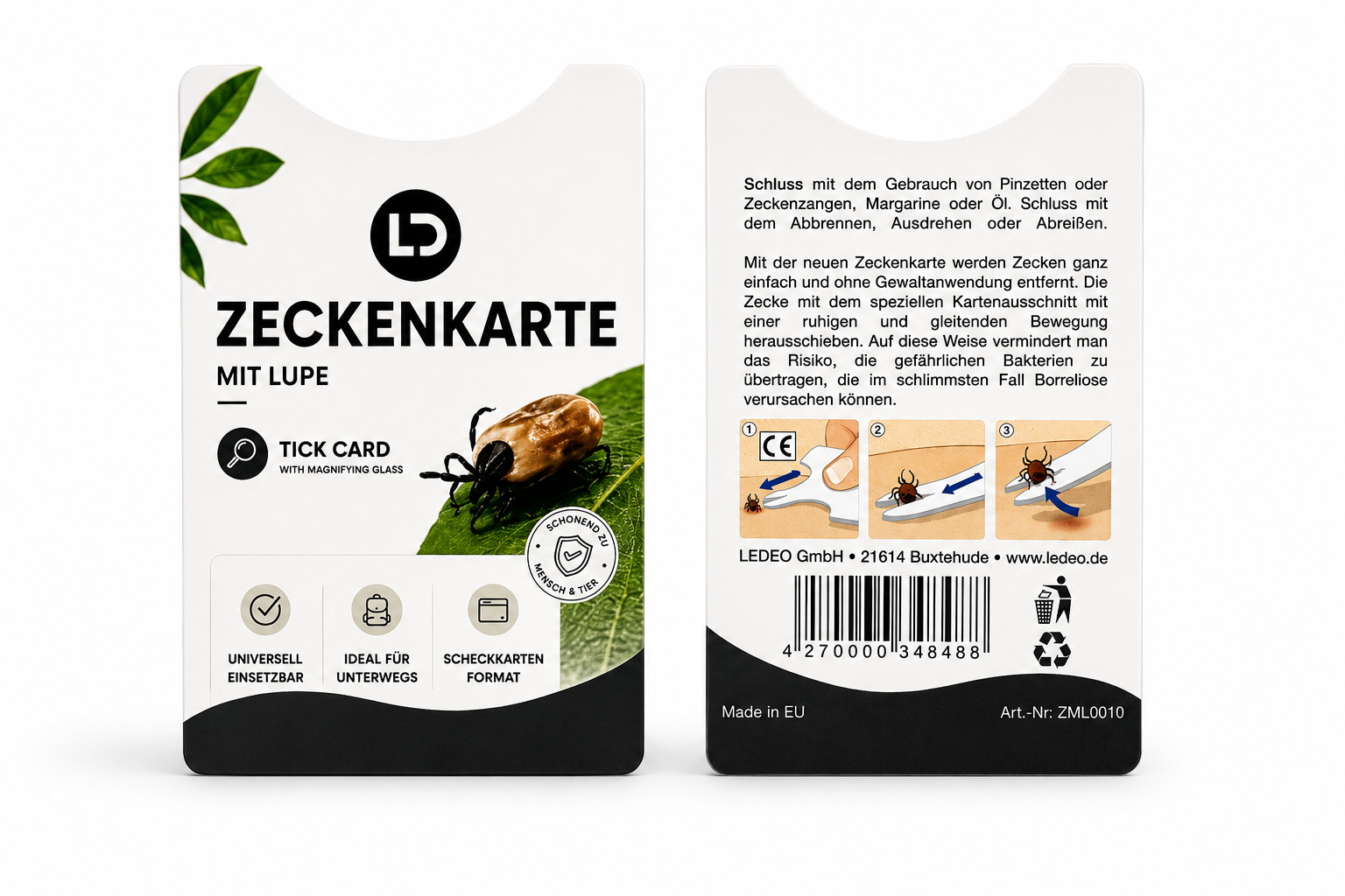 Zeckenkarte mit Lupe