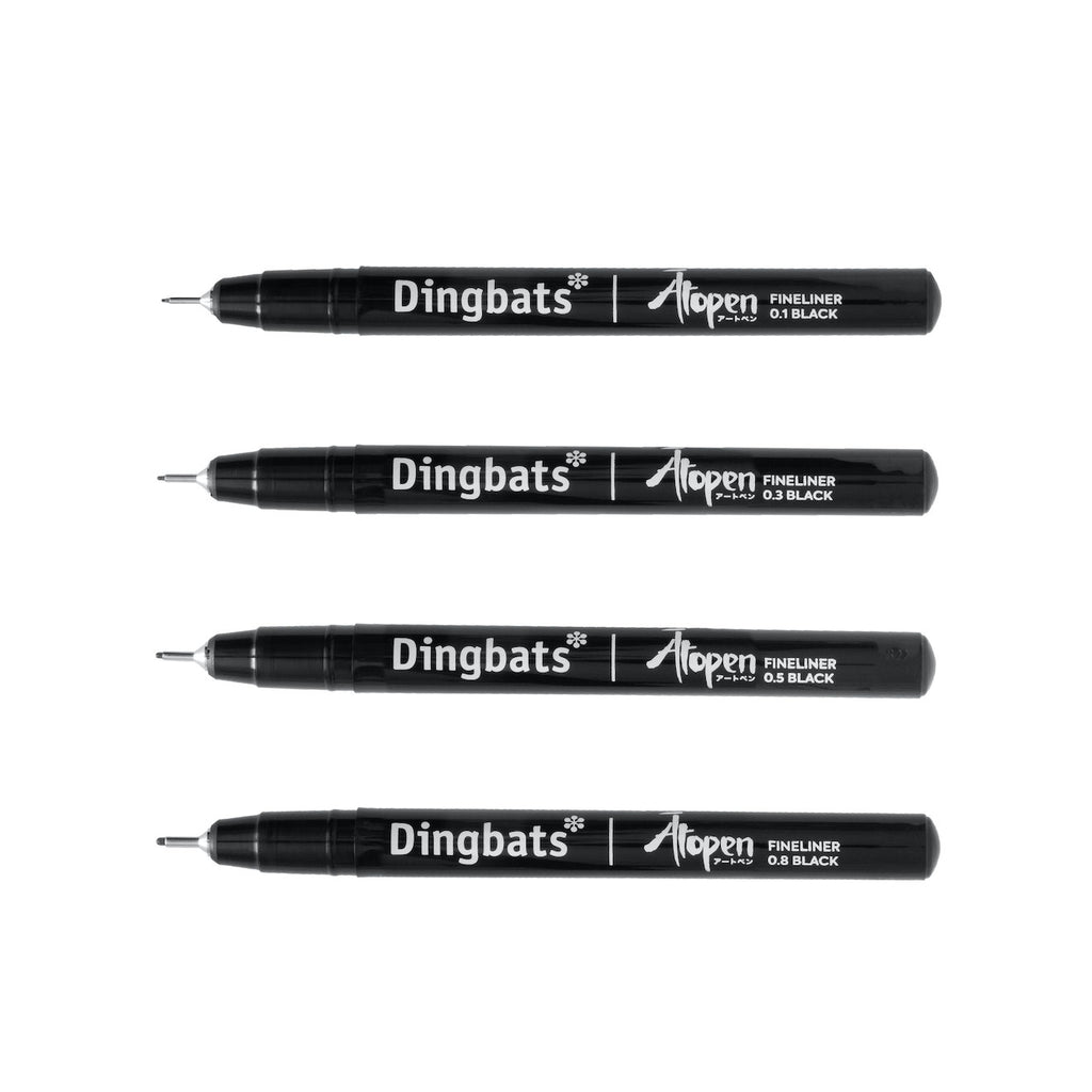 Ātopen Fineliner Schwarz Stifte Set - 4er Pack