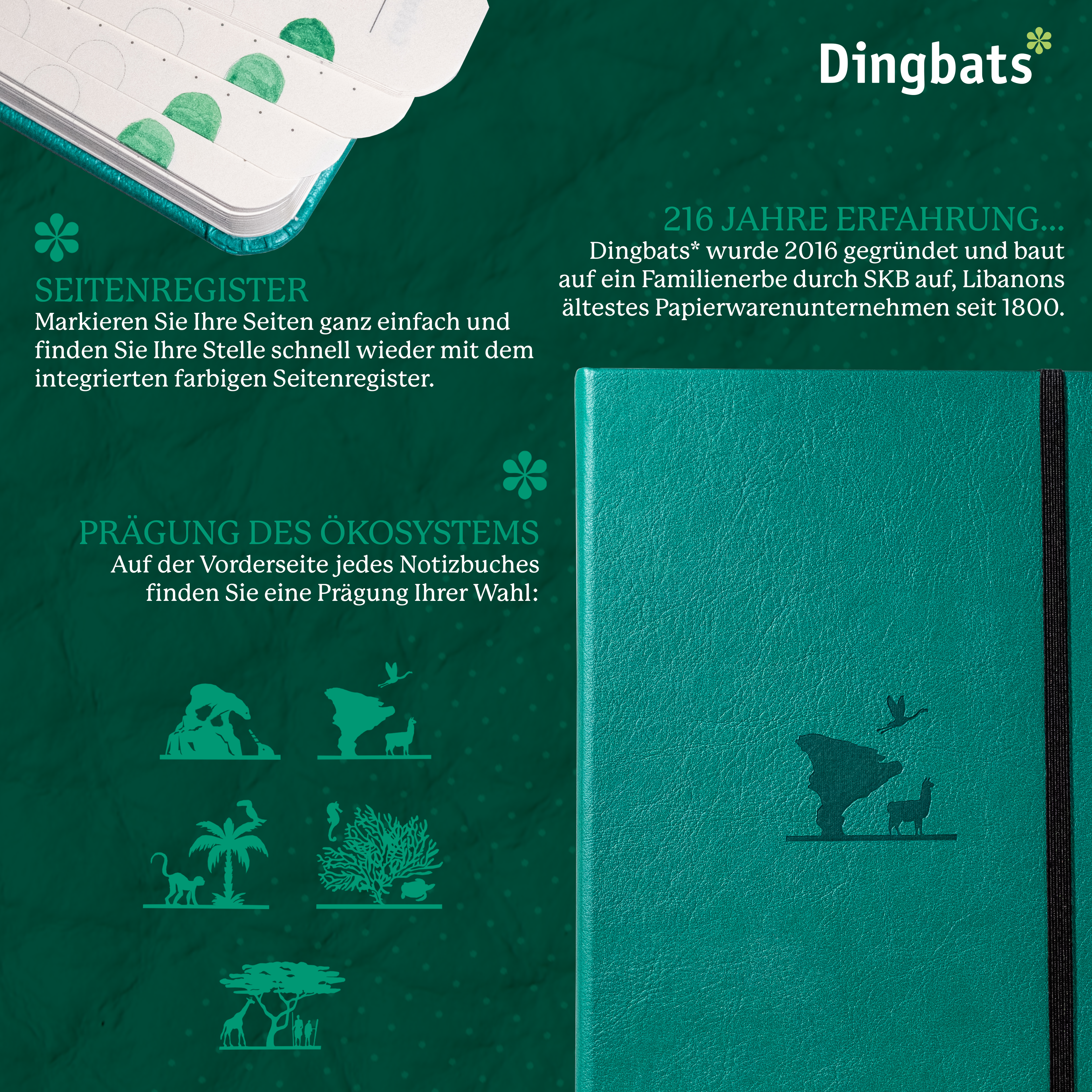 Dingbats* Hardcover Notebook A5 Earth - Emerald Eduardo Avaroa