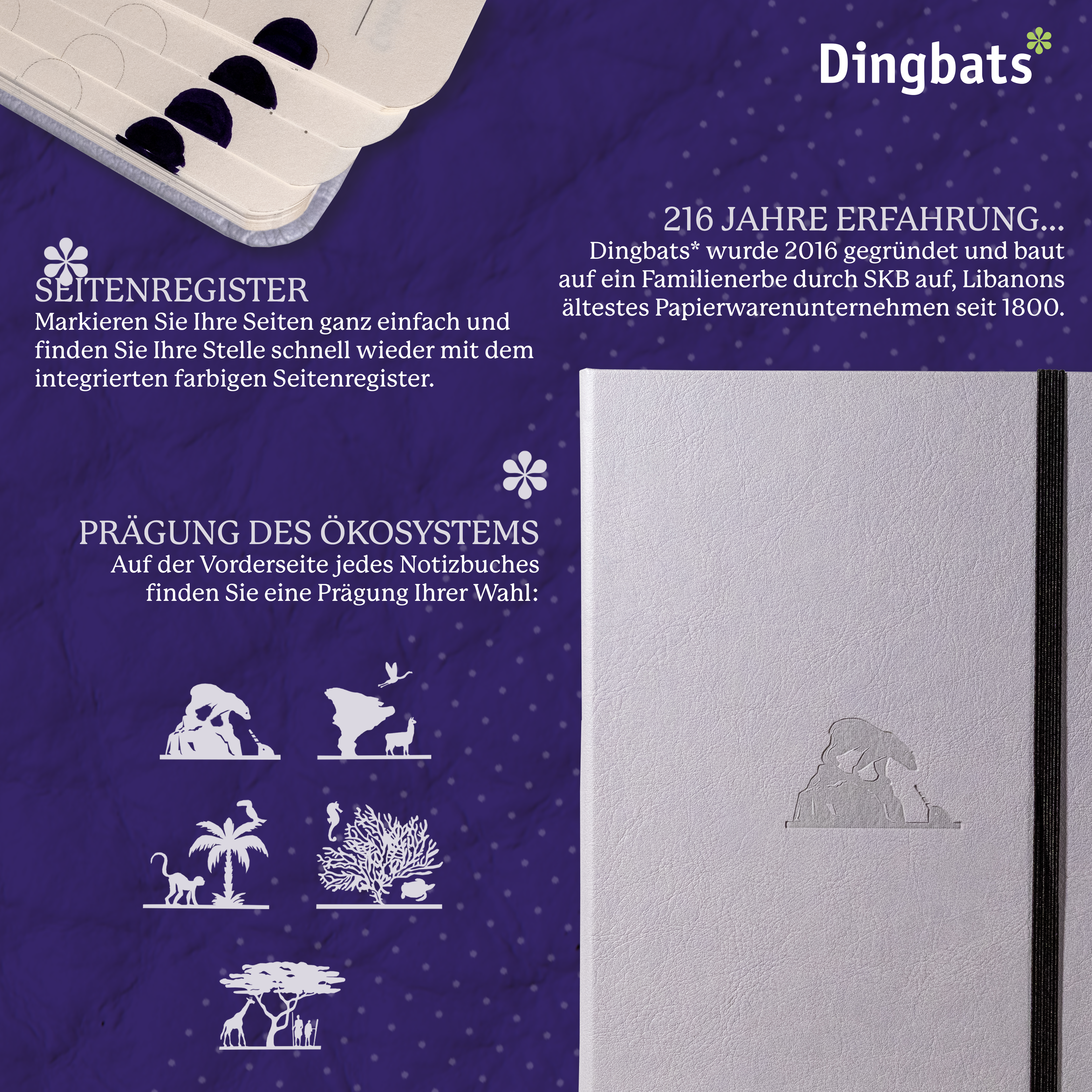 Dingbats* Hardcover Notebook A5 Earth - Glicine Arctic