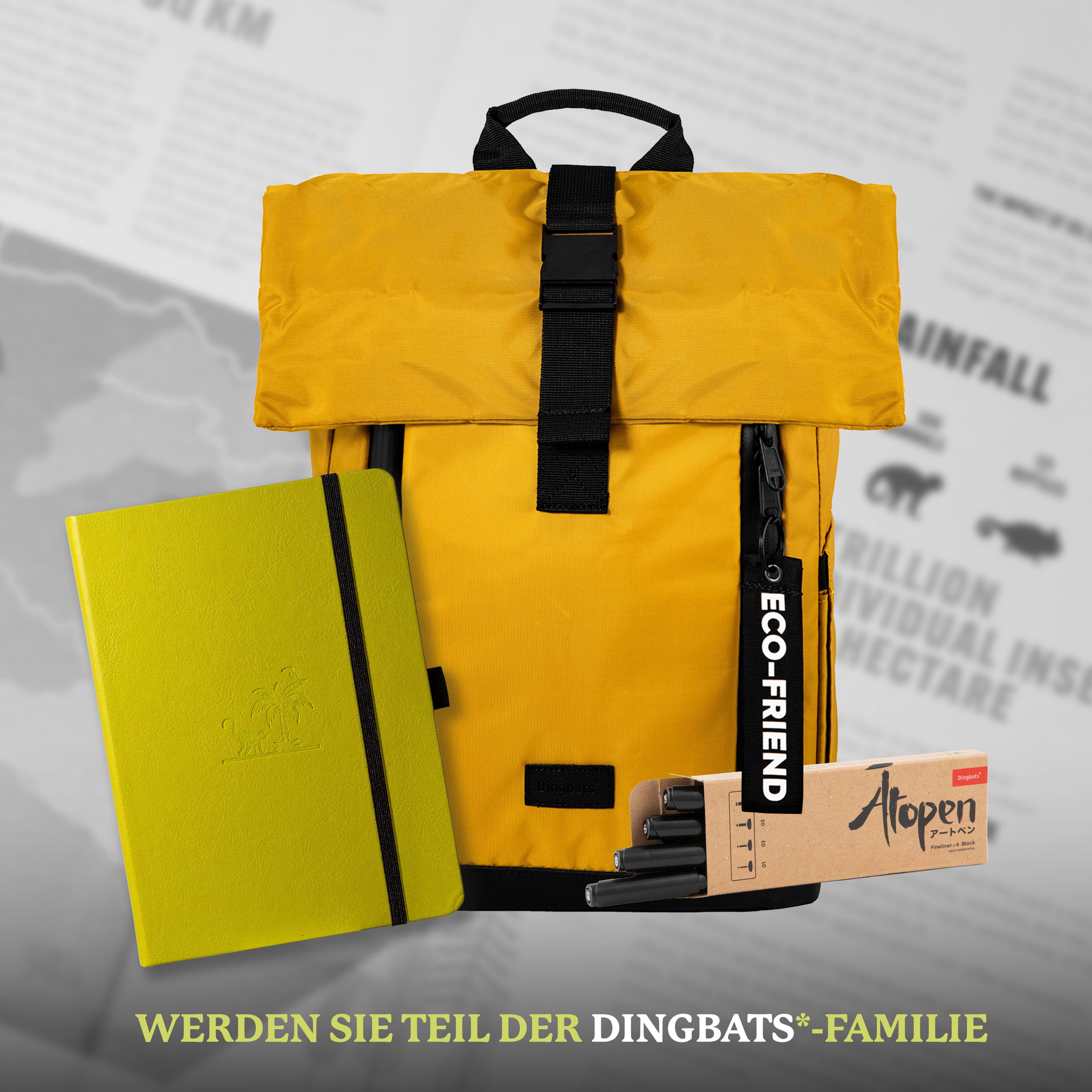 Dingbats* Hardcover Notebook A5 Earth - Lime Yasuni