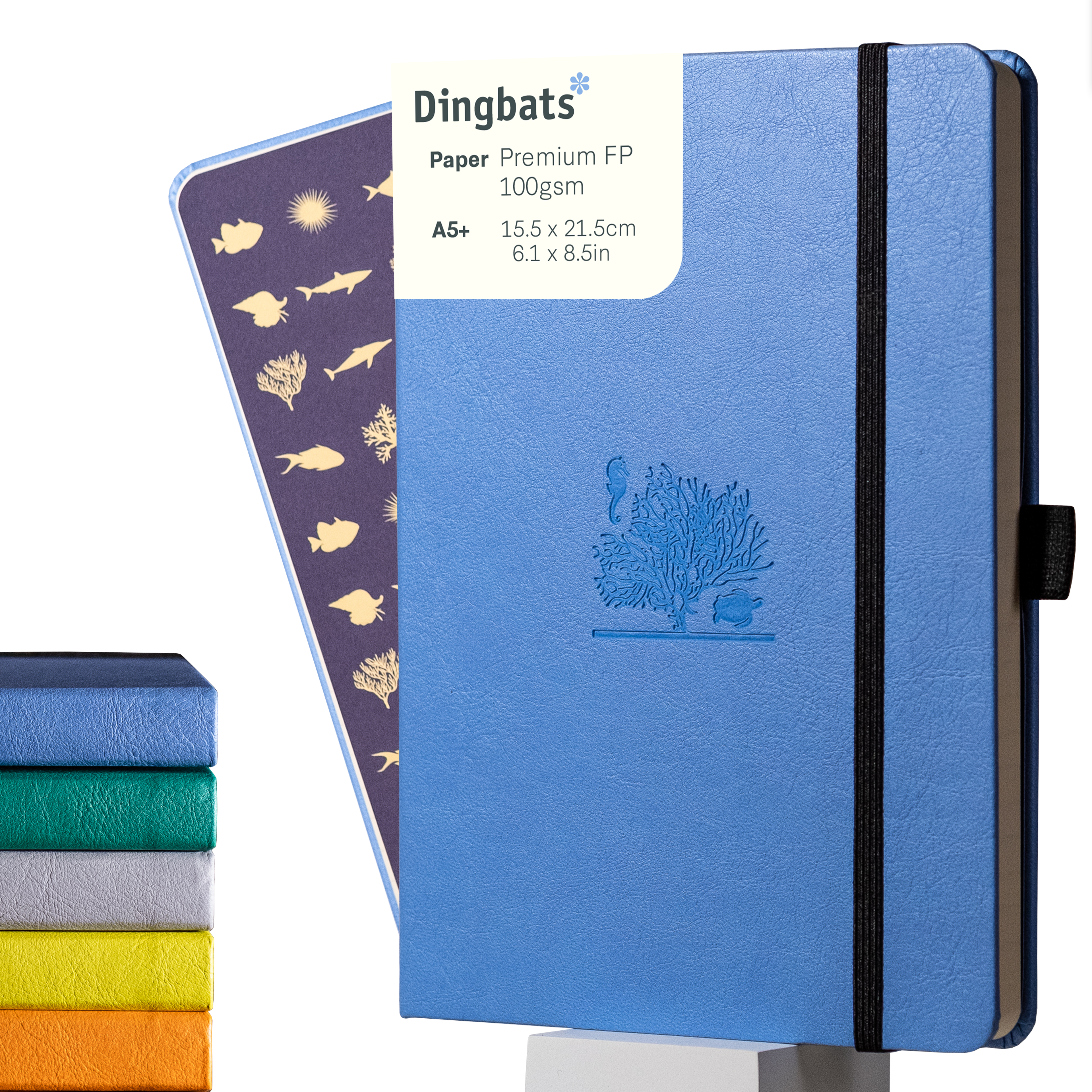 Dingbats* Hardcover Notebook A5 Earth - Sky Blue Great Barrier Reef