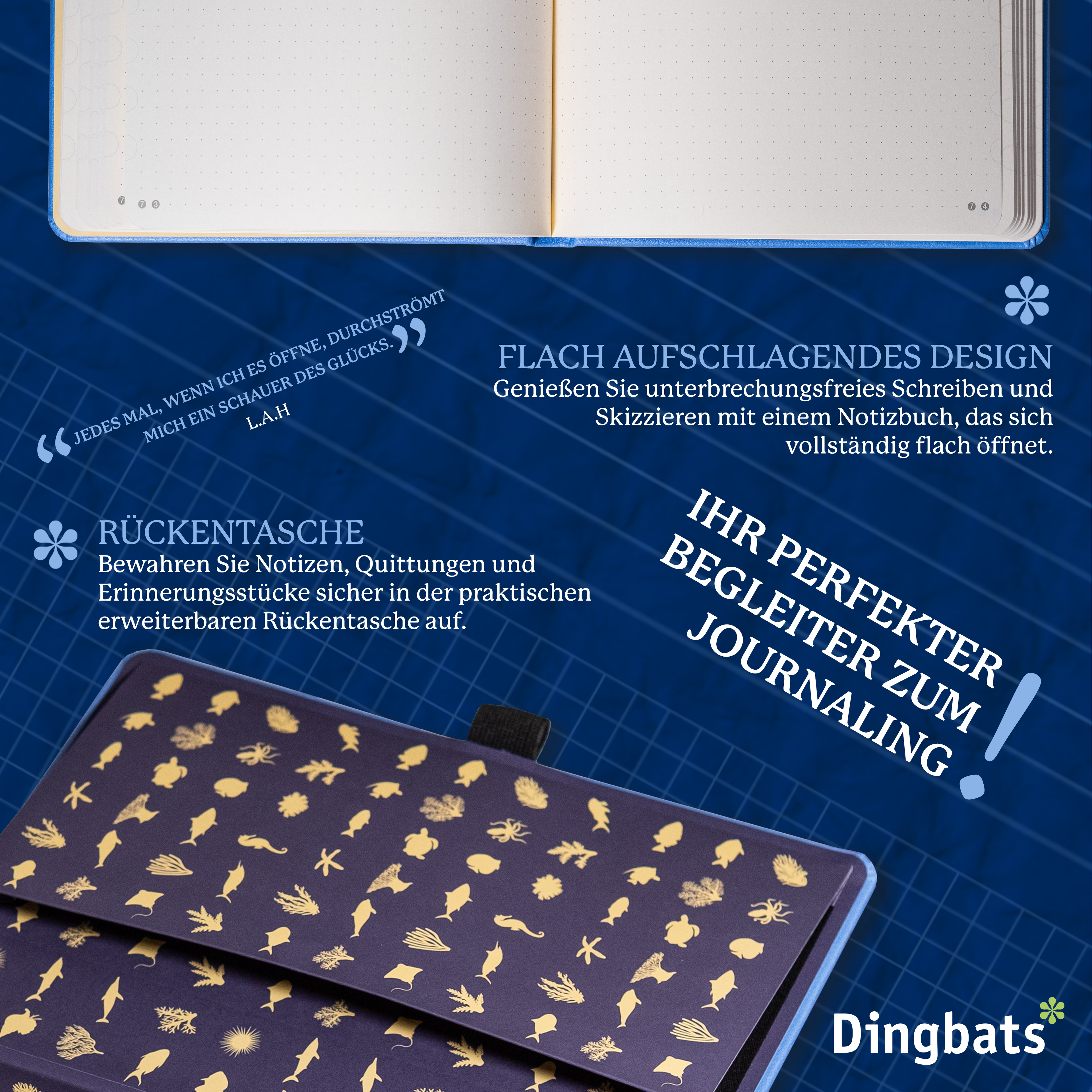 Dingbats* Hardcover Notebook A5 Earth - Sky Blue Great Barrier Reef