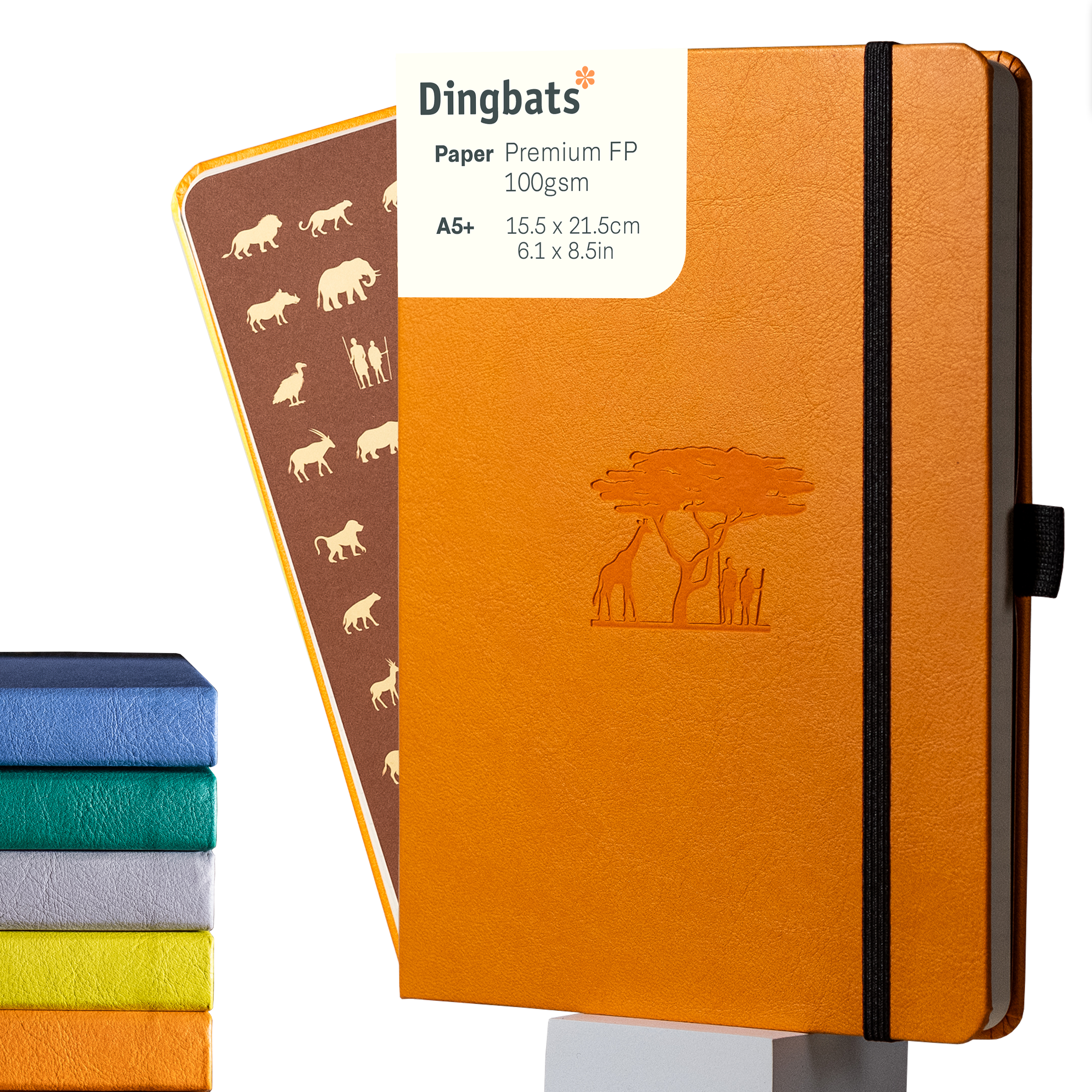 Dingbats* Hardcover Notebook A5 Earth - Tangerine Serengeti