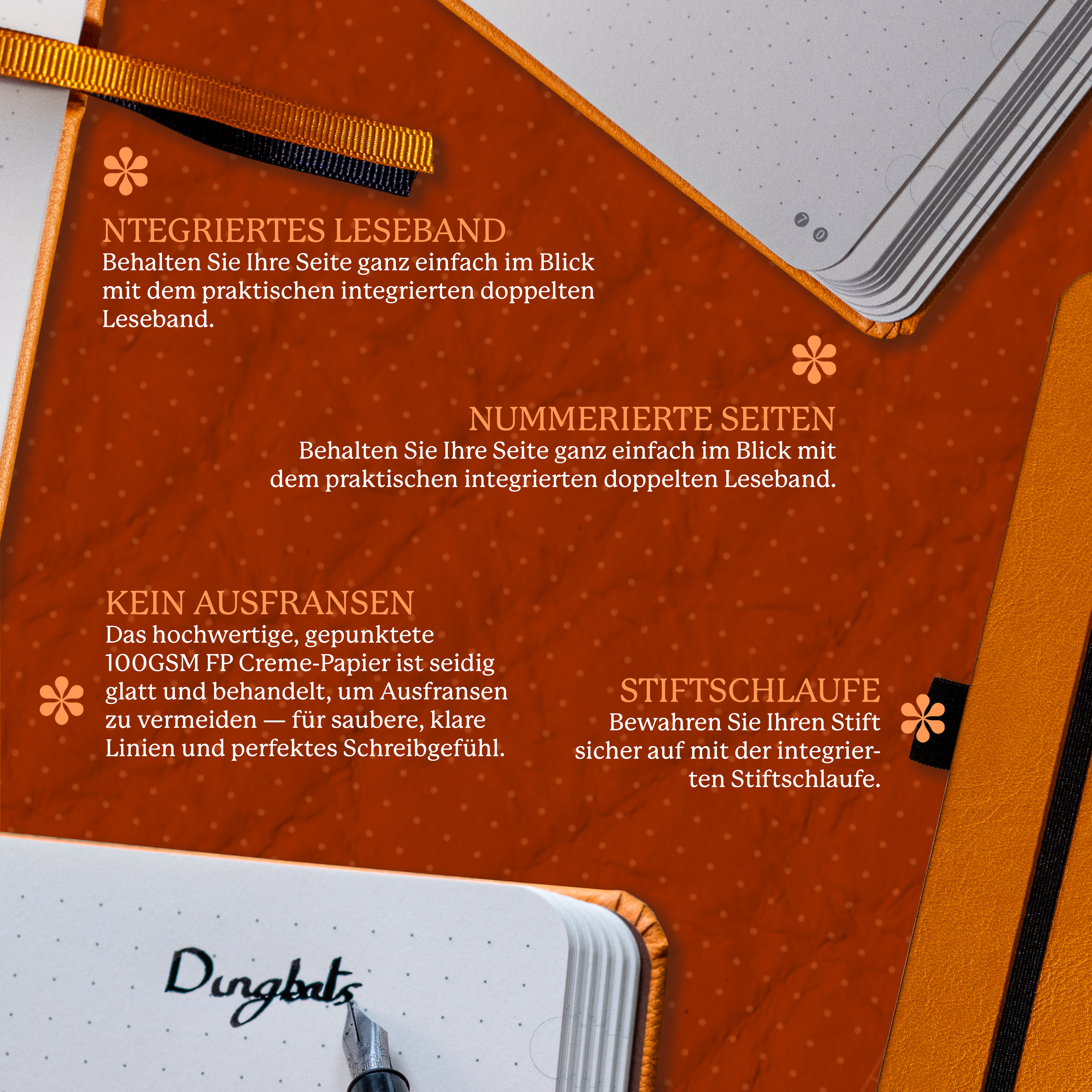 Dingbats* Hardcover Notebook A5 Earth - Tangerine Serengeti