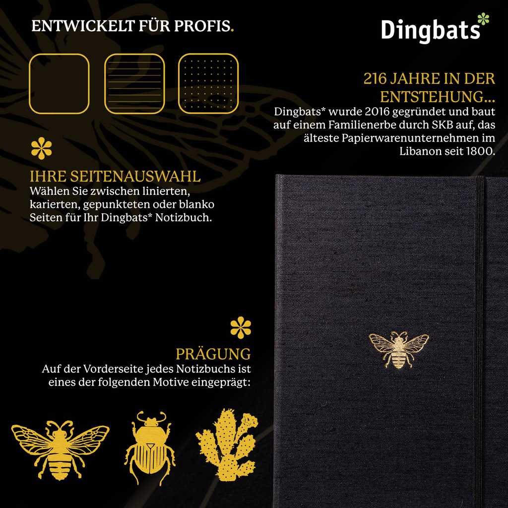 Dingbats* Hardcover Notebook B5 Pro - Bee