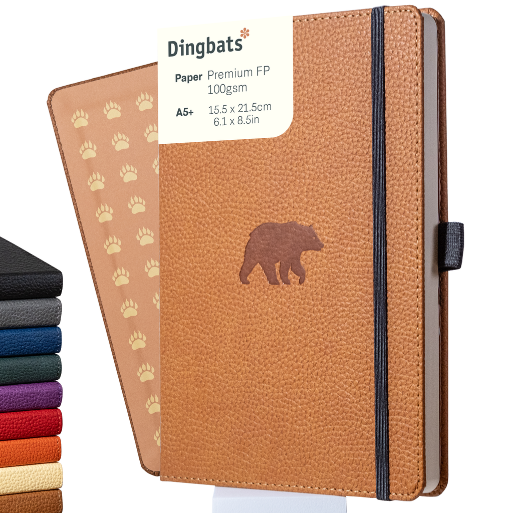 Dingbats* Hardcover Notebook Wildlife - Bear Brown