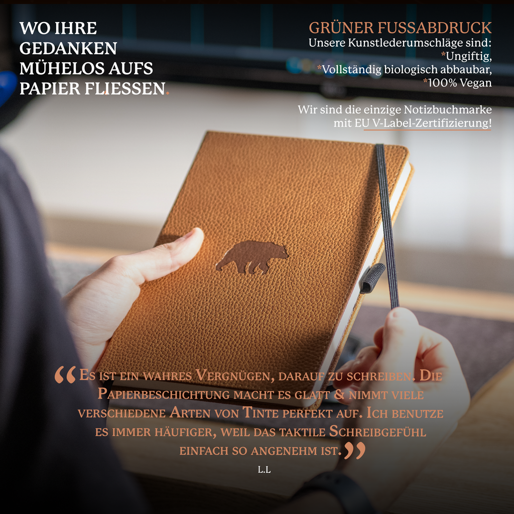 Dingbats* Hardcover Notebook Wildlife - Bear Brown