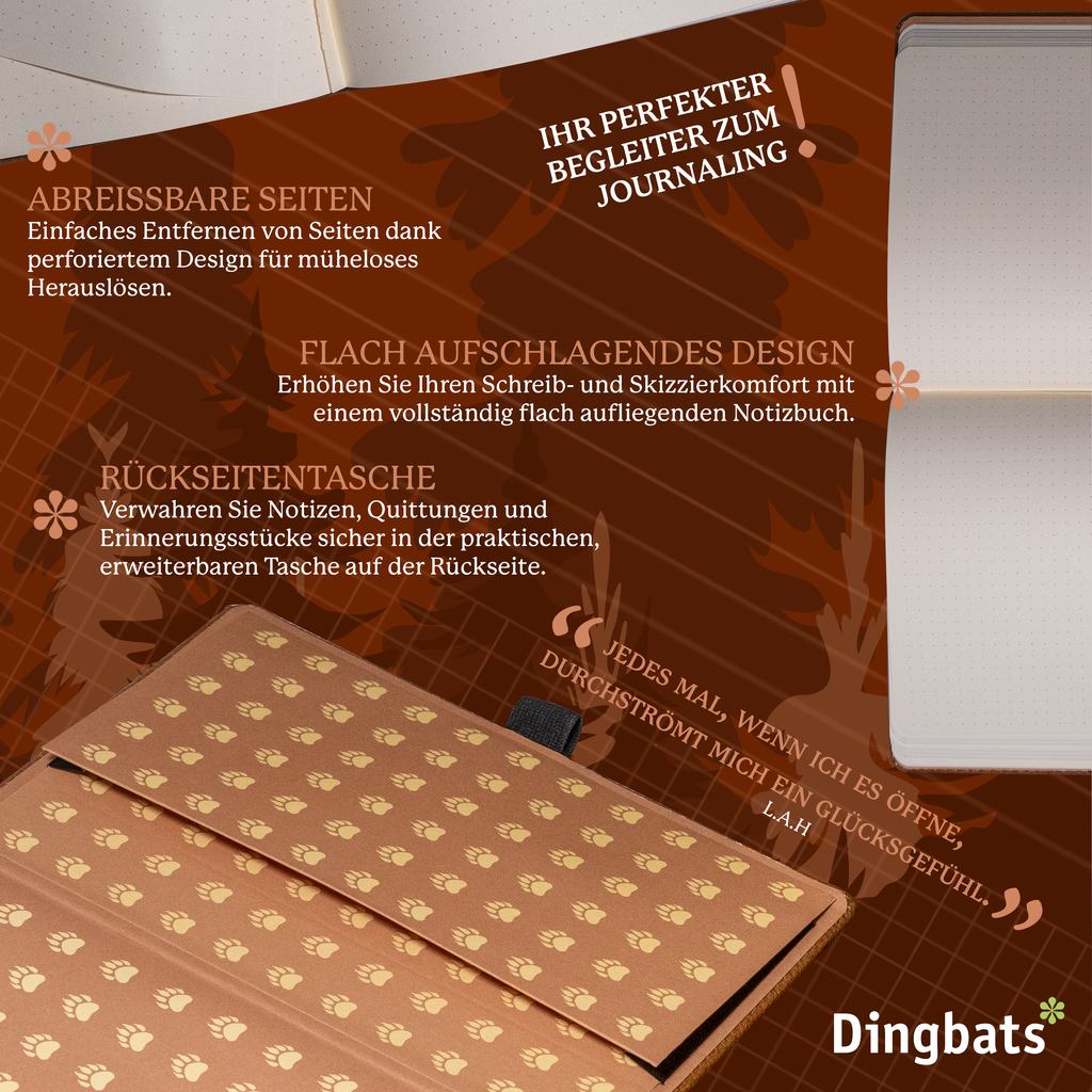 Dingbats* Hardcover Notebook Wildlife - Bear Brown