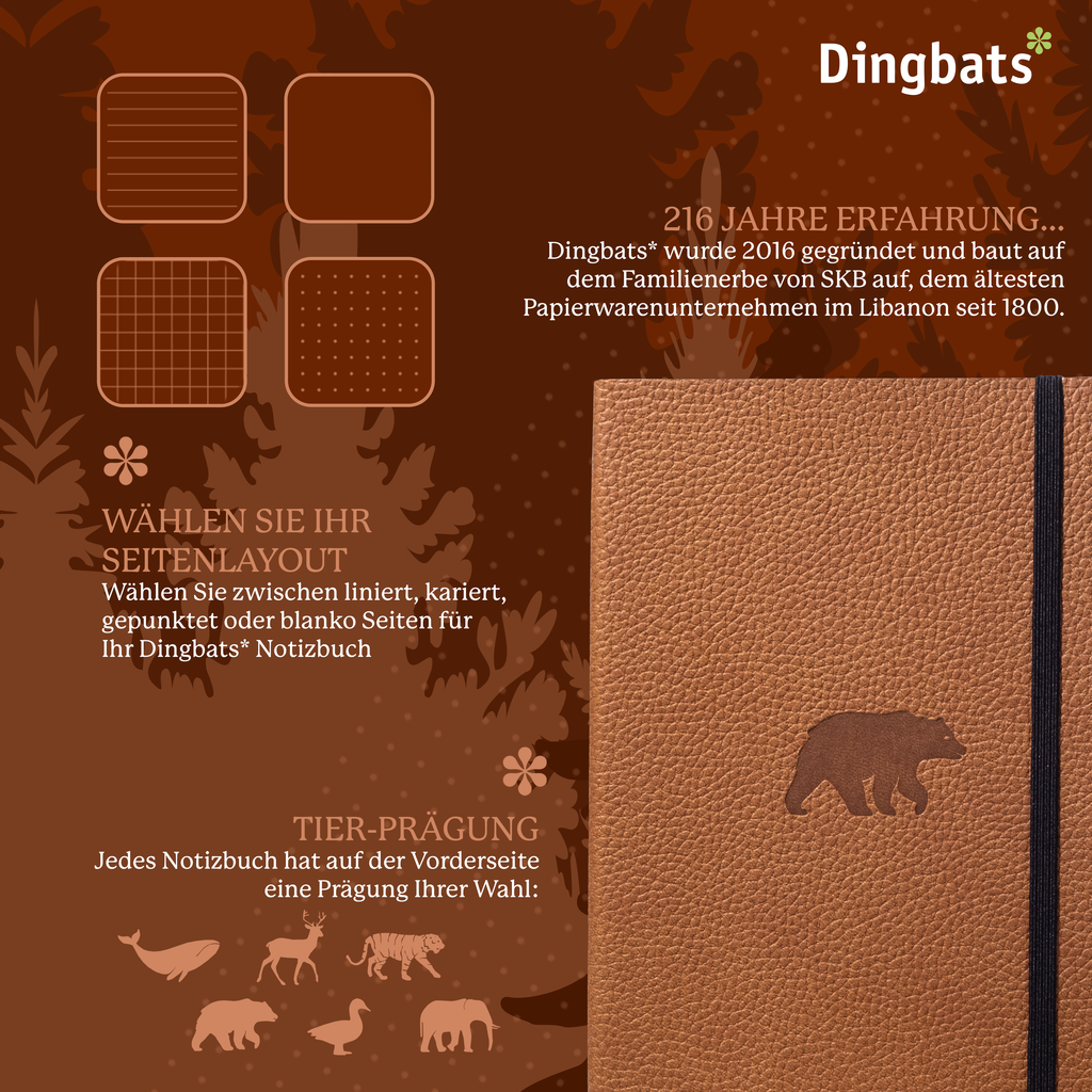 Dingbats* Softcover Notebook A5+ Wildlife - Bear Brown