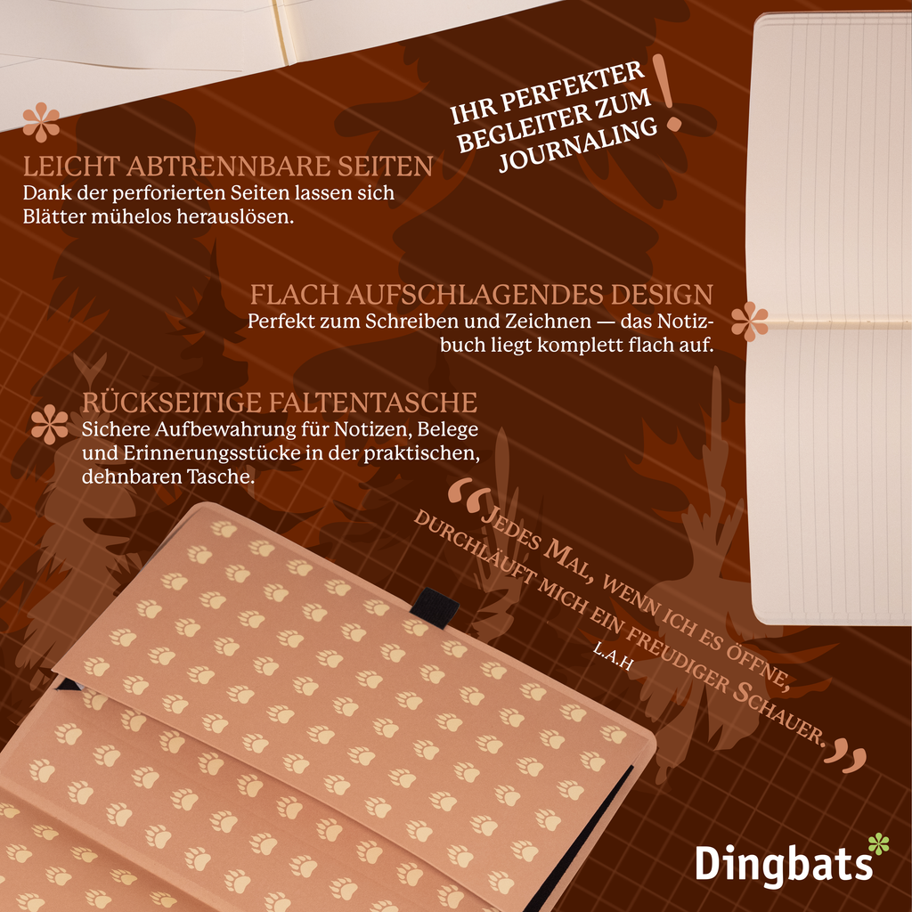 Dingbats* Softcover Notebook A5+ Wildlife - Bear Brown