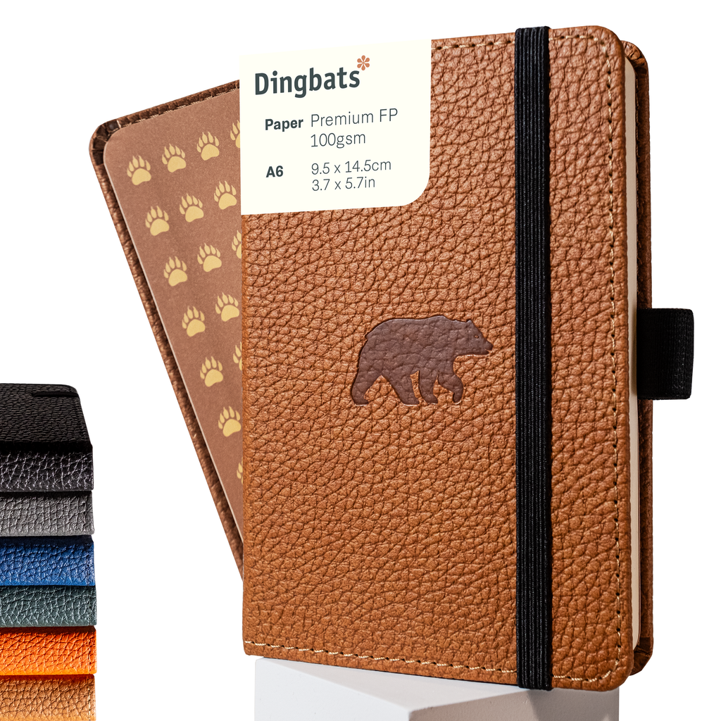 Dingbats* Hardcover Notebook Wildlife - Bear Brown