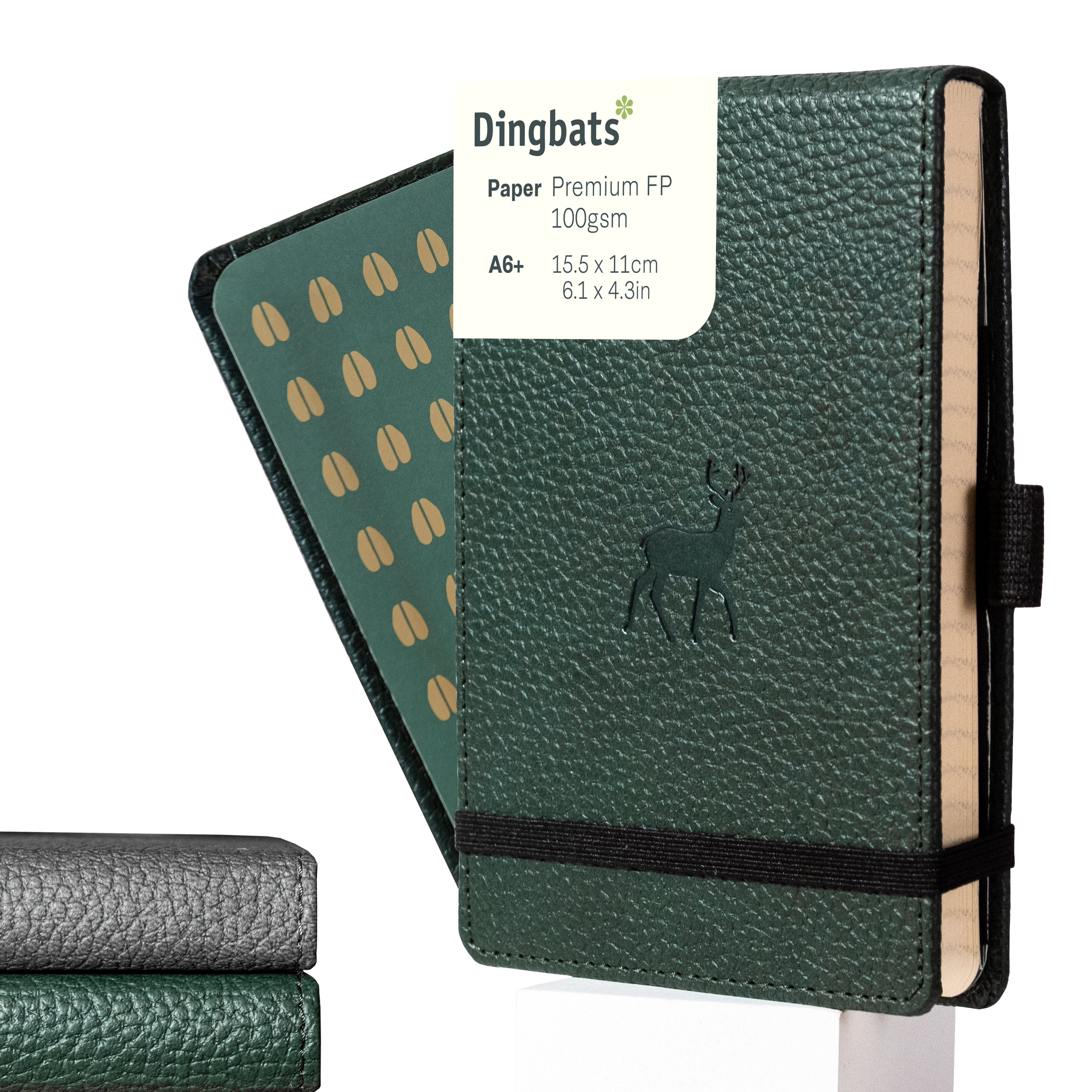 Dingbats* Hardcover Notebook Wildlife - Deer Green