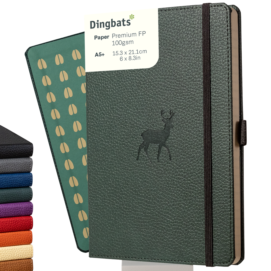 Dingbats* Hardcover Notebook Wildlife - Deer Green