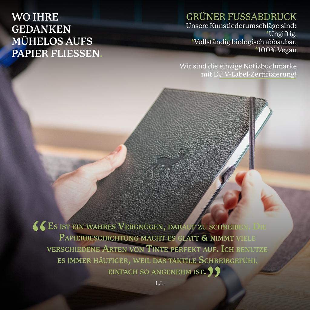 Dingbats* Hardcover Notebook Wildlife - Deer Green