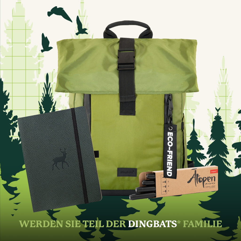 Dingbats* Softcover Notebook A5+ Wildlife - Deer Green