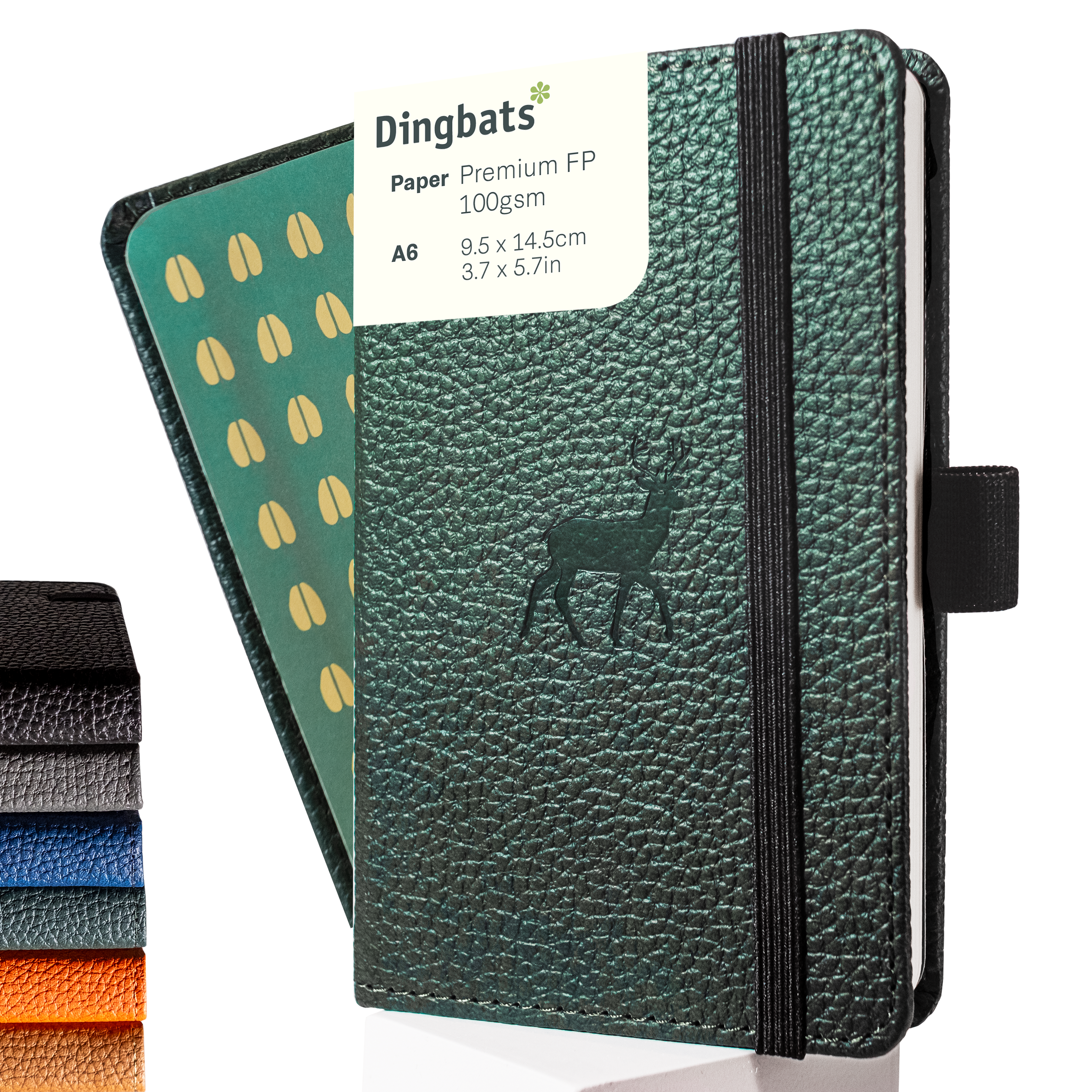 Dingbats* Hardcover Notebook Wildlife - Deer Green