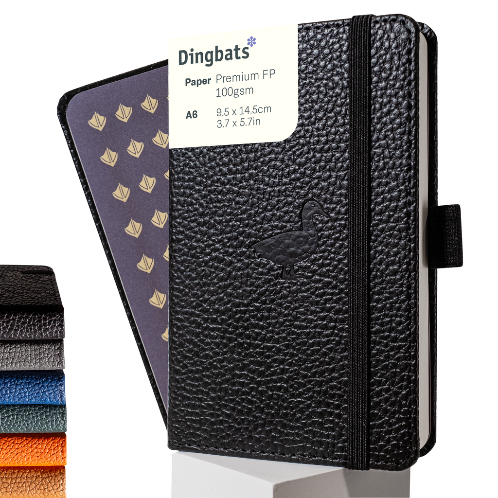 Dingbats* Hardcover Notebook Wildlife - Duck Black