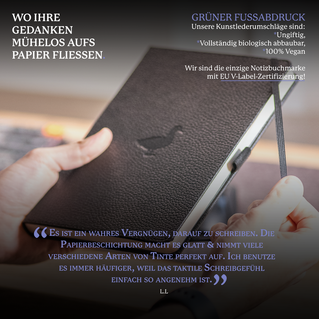 Dingbats* Hardcover Notebook Wildlife - Duck Black