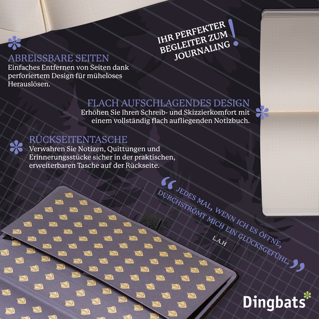 Dingbats* Hardcover Notebook Wildlife - Duck Black