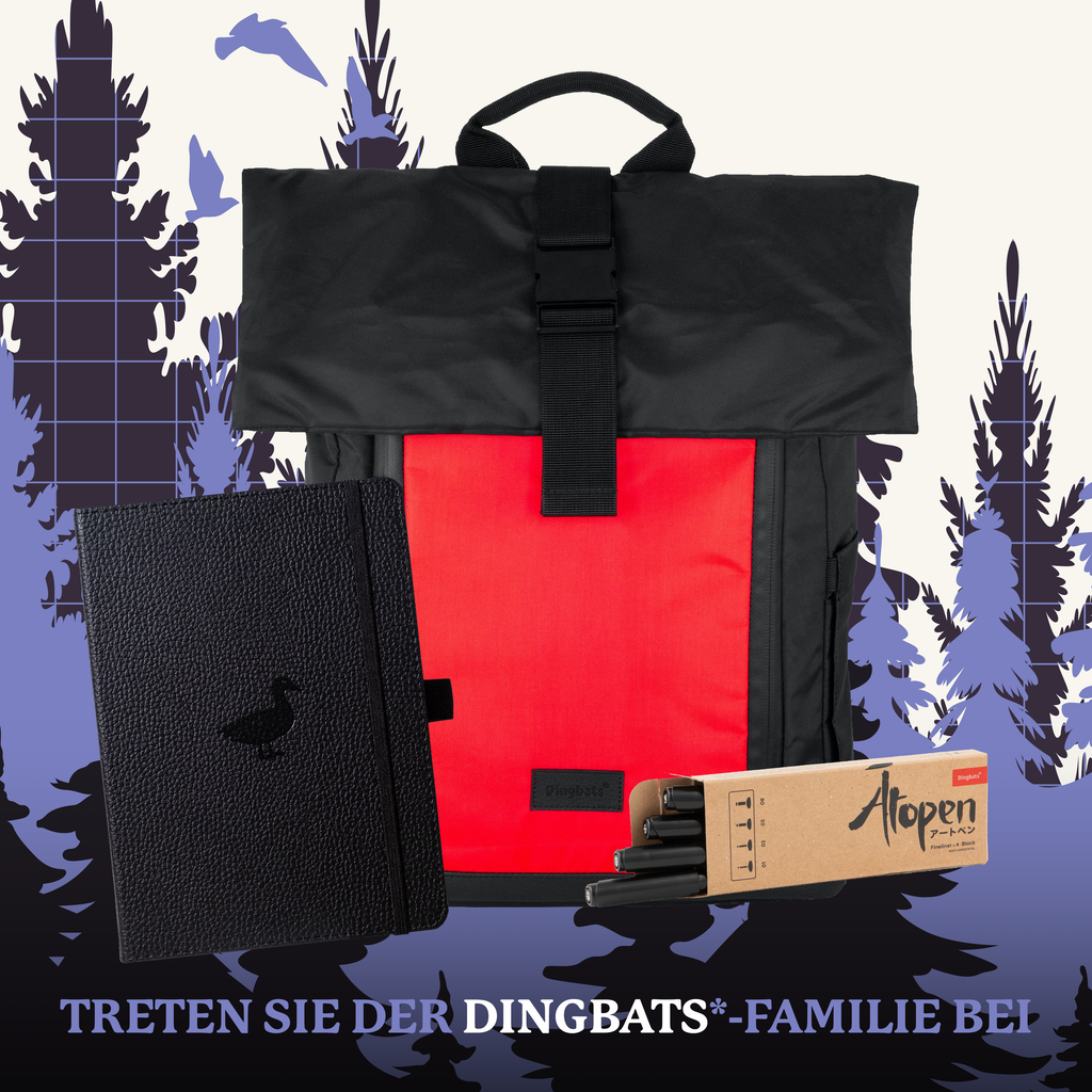 Dingbats* Hardcover Notebook Wildlife - Duck Black