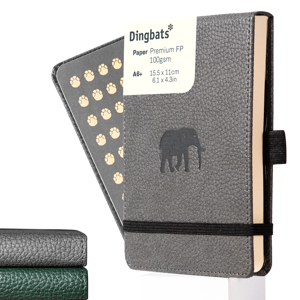 Dingbats* Hardcover Notebook Wildlife - Elephant Grey