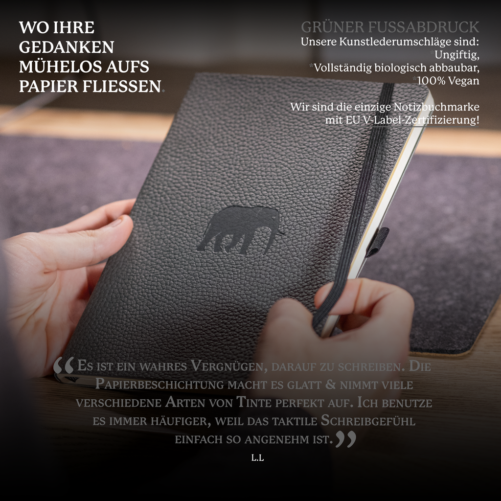 Dingbats* Hardcover Notebook Wildlife - Elephant Grey