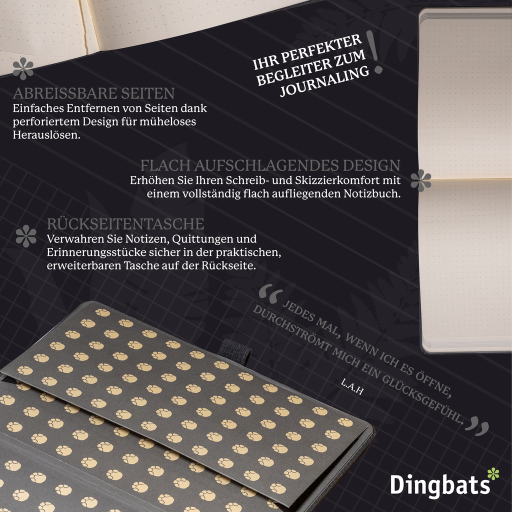 Dingbats* Hardcover Notebook Wildlife - Elephant Grey