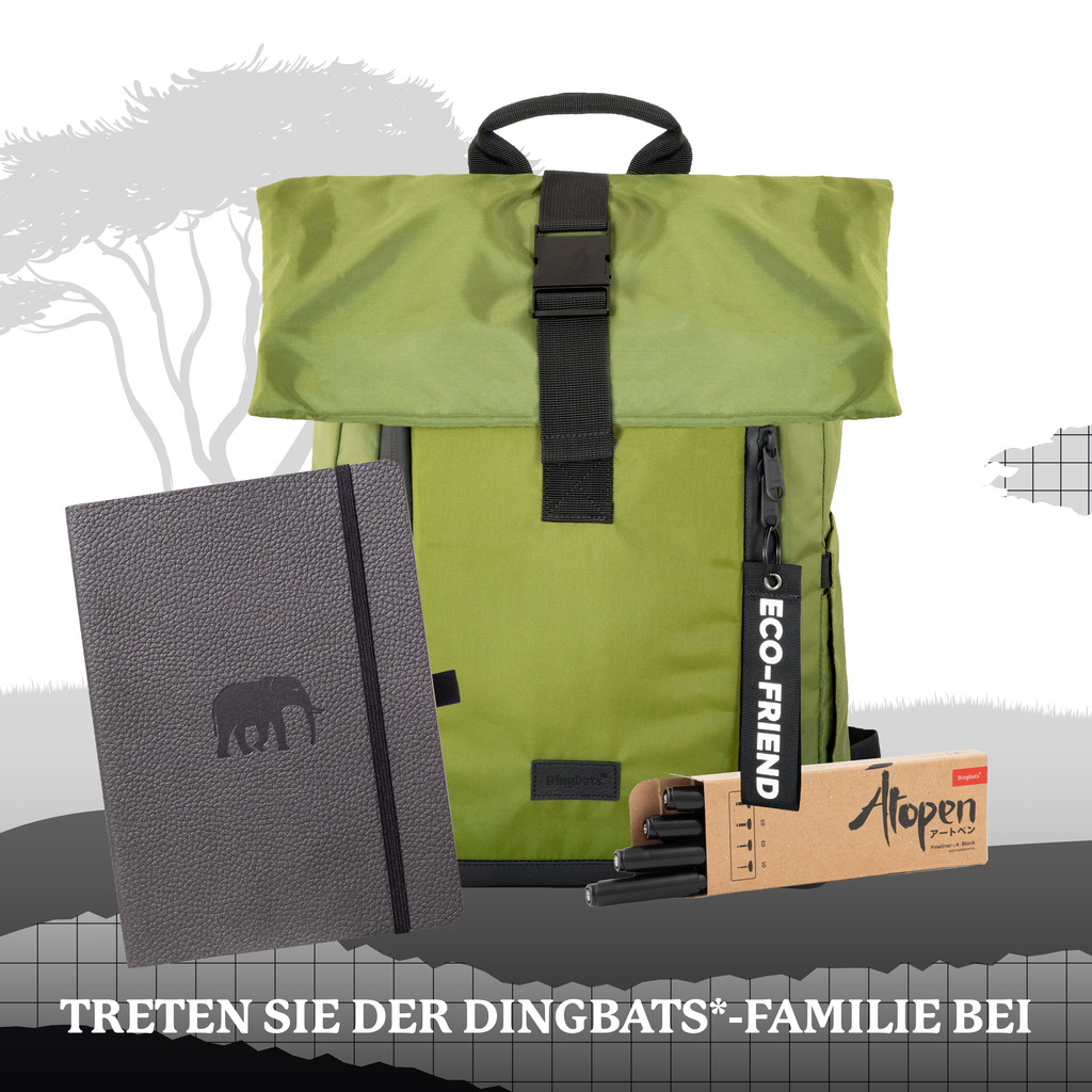 Dingbats* Hardcover Notebook Wildlife - Elephant Grey