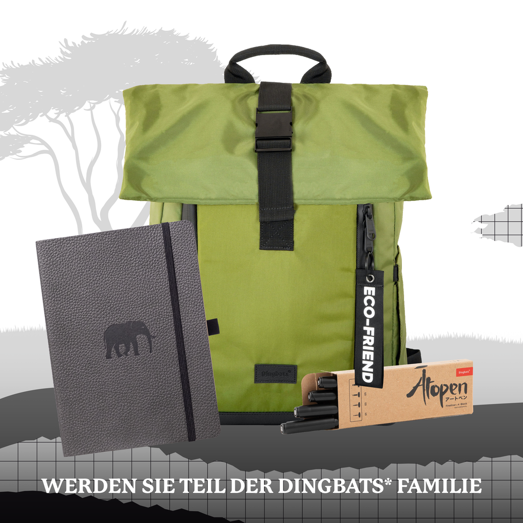 Dingbats* Softcover Notebook A5+ Wildlife - Elephant Grey