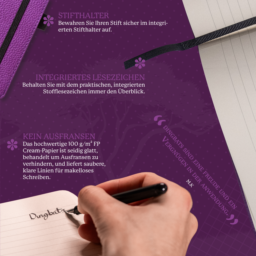 Dingbats* Hardcover Notebook A5+ Wildlife - Hippo Purple