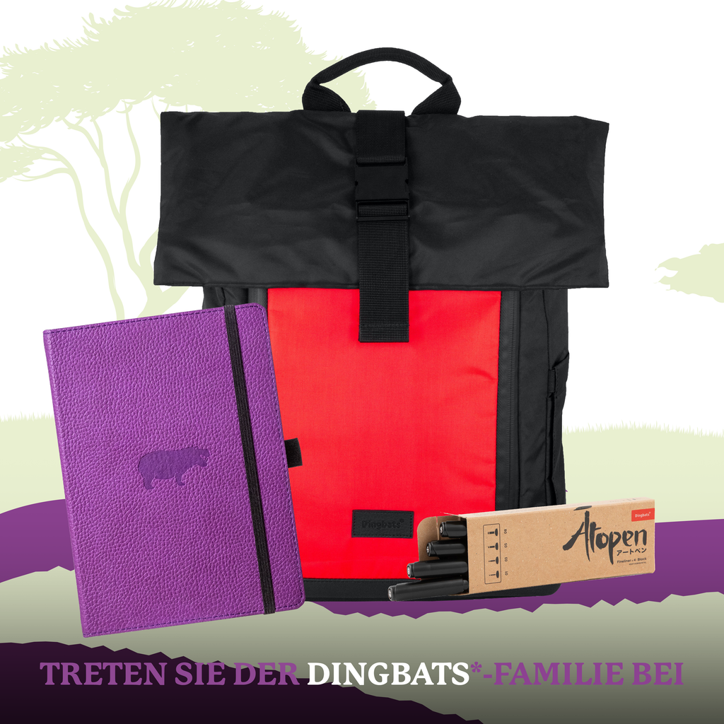 Dingbats* Hardcover Notebook A5+ Wildlife - Hippo Purple