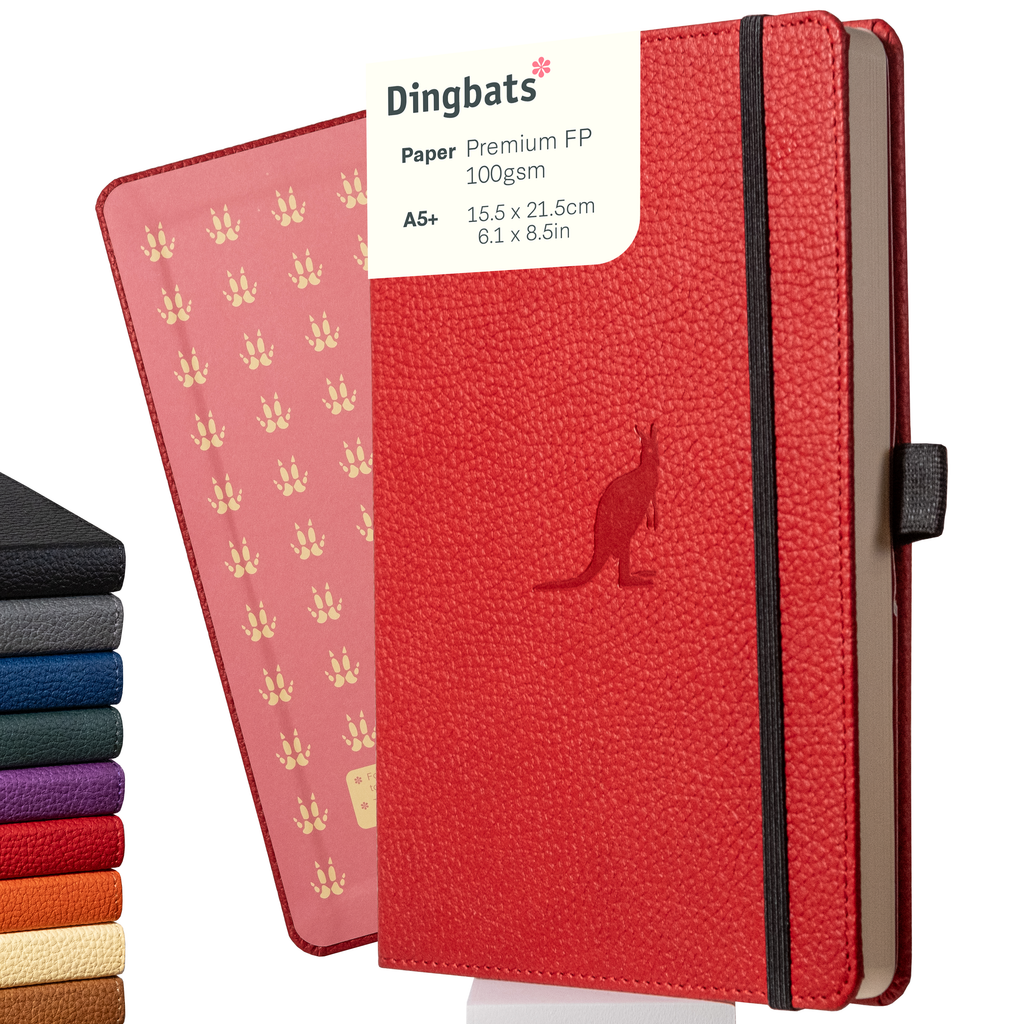 Dingbats* Hardcover Notebook A5+ Wildlife - Kangaroo Red