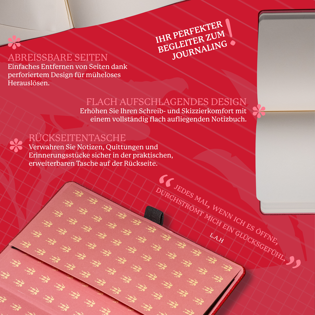 Dingbats* Hardcover Notebook A5+ Wildlife - Kangaroo Red