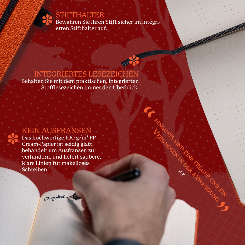 Dingbats* Hardcover Notebook Wildlife - Tiger Orange