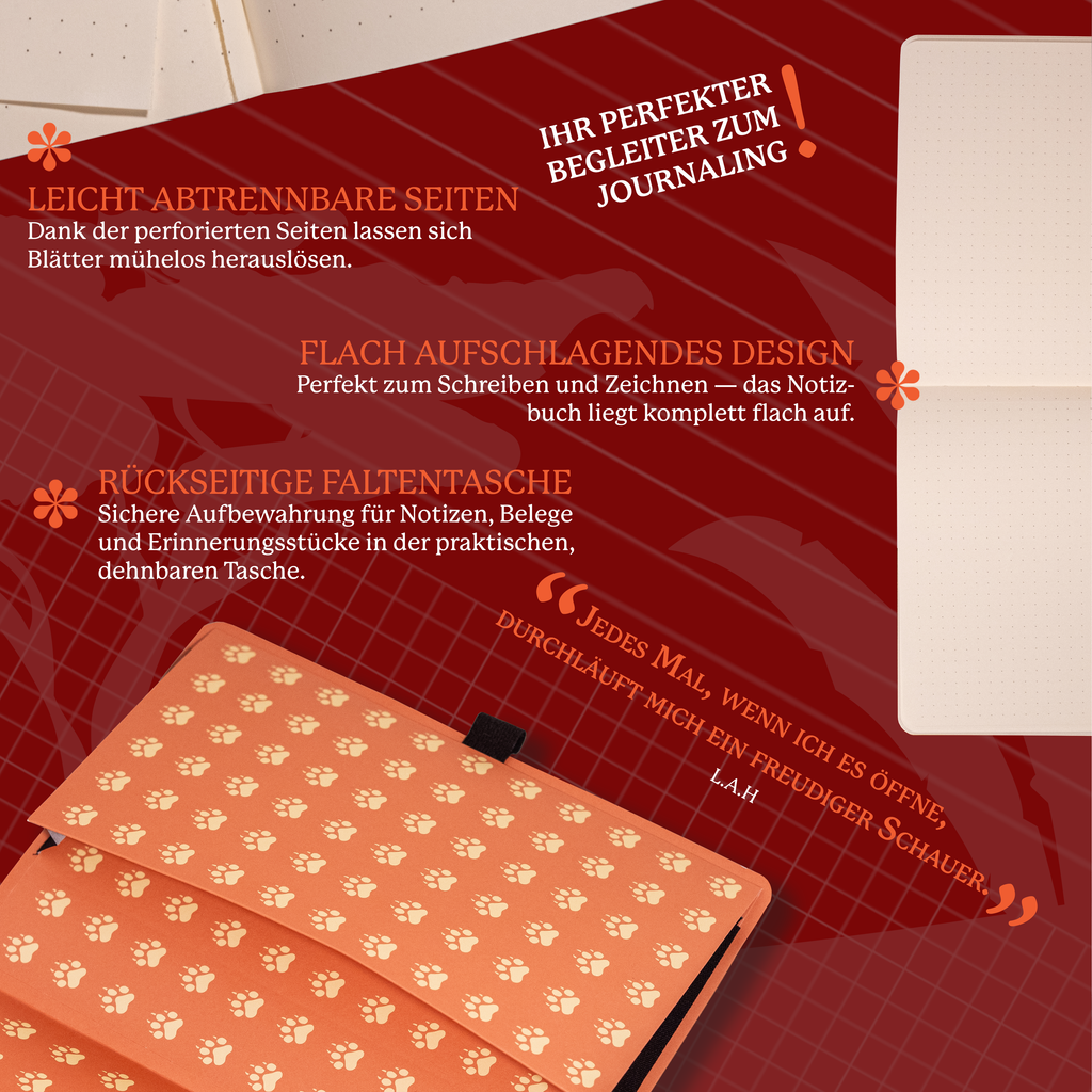 Dingbats* Softcover Notebook A5+ Wildlife - Tiger Orange