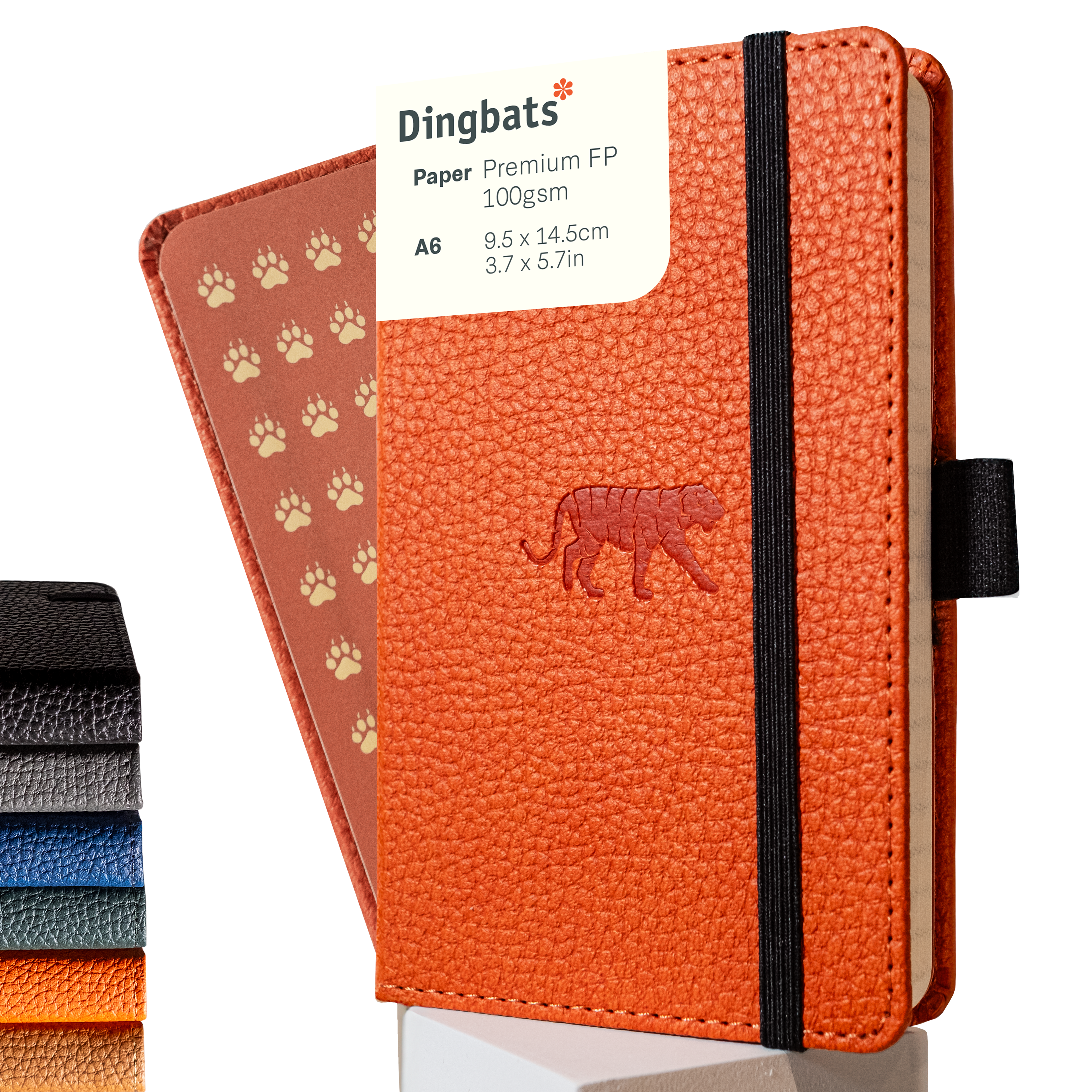 Dingbats* Hardcover Notebook Wildlife - Tiger Orange