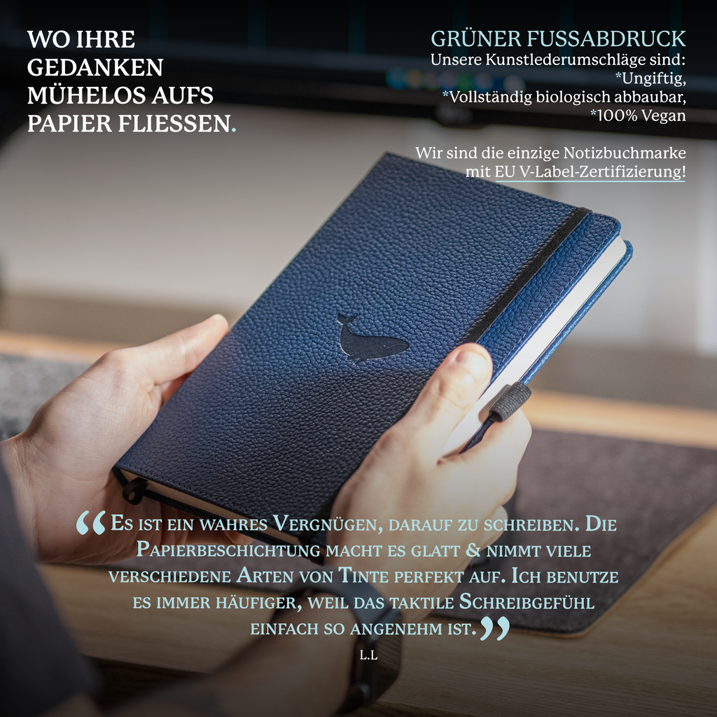 Dingbats* Hardcover Notebook Wildlife - Whale Blue