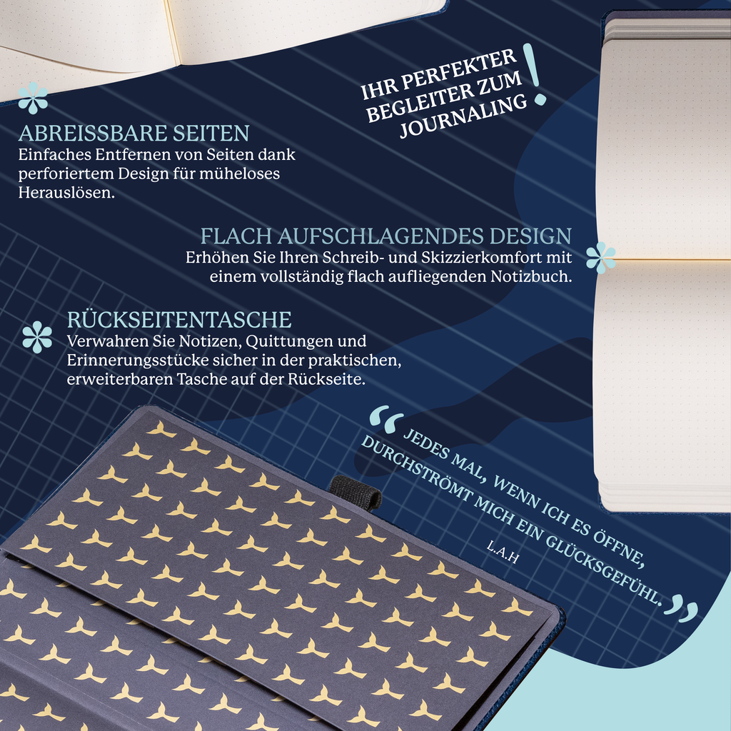 Dingbats* Hardcover Notebook Wildlife - Whale Blue