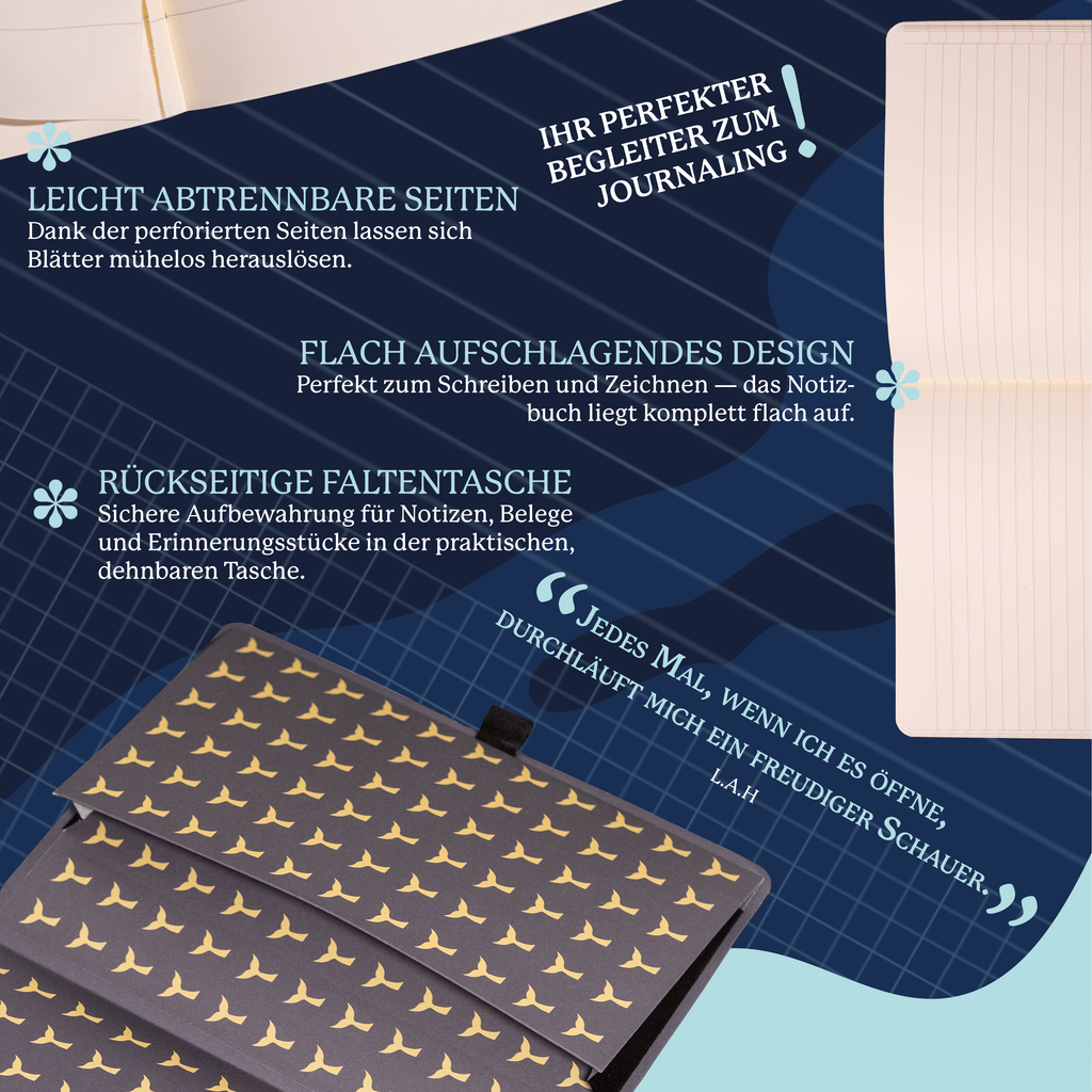 Dingbats* Softcover Notebook A5+ Wildlife - Whale Blue